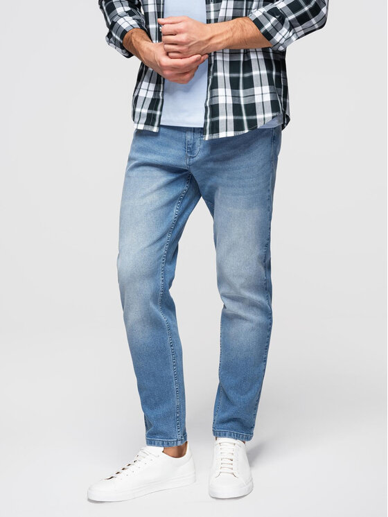 Ombre Ombre Jeansy OM-PADP-0253 Niebieski Regular Fit