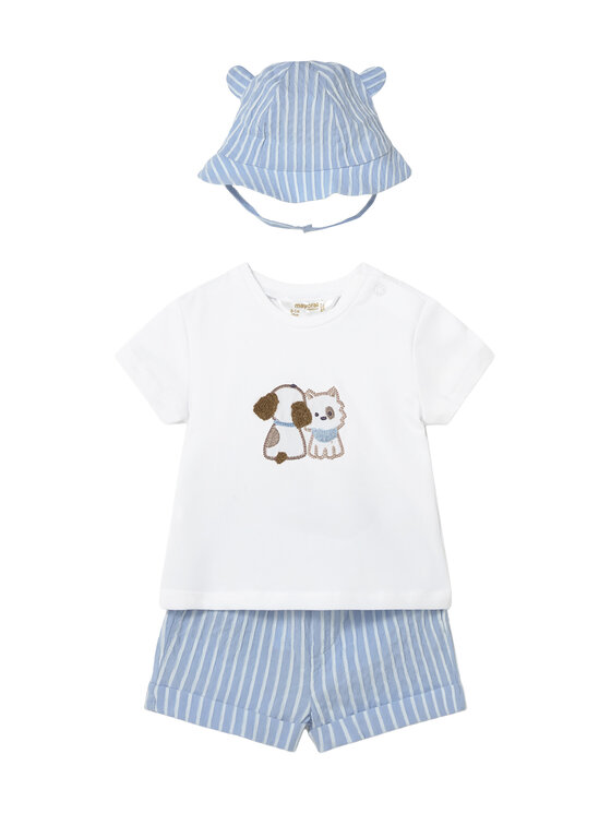 Mayoral Komplet t-shirt i spodenki 1276 Błękitny Regular Fit