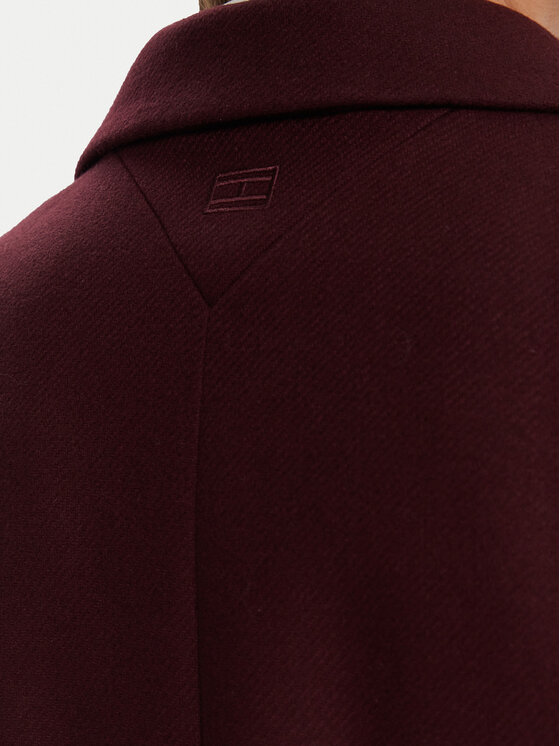 Tommy Hilfiger Tommy Hilfiger Vlnený kabát WW0WW46547 Bordová Regular Fit