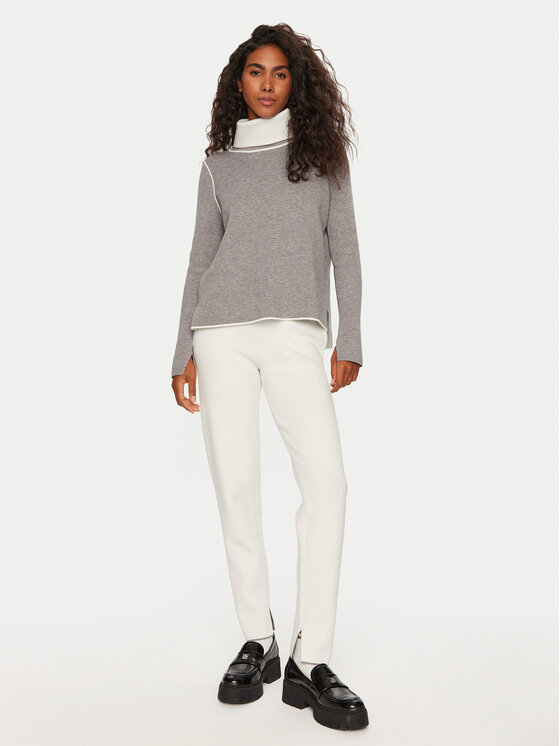 Deha Deha Megztos kelnės D12825 Balta Regular Fit
