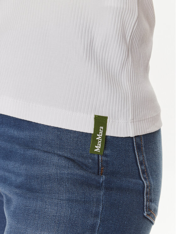 Max Mara Leisure Max Mara Leisure топ Brusson 2416941038 Бял Slim Fit
