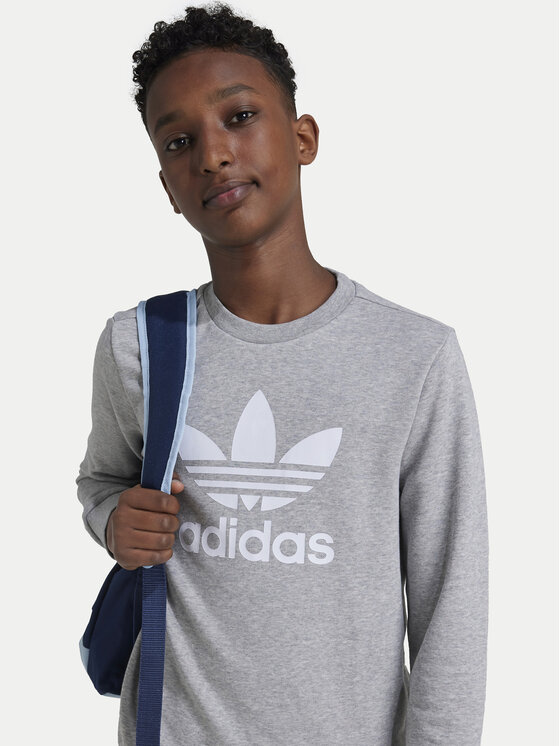 adidas adidas Bluza Trefoil IY7436 Szary Regular Fit