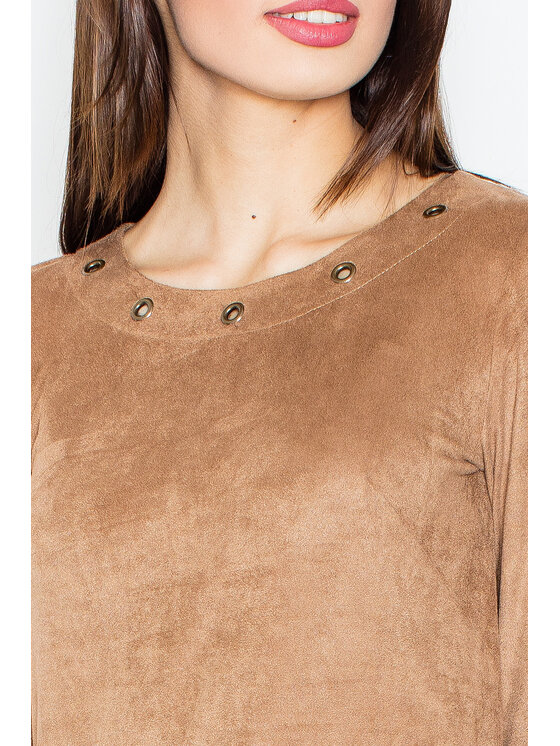 FIGL FIGL Sukienka M455 Brązowy Regular Fit