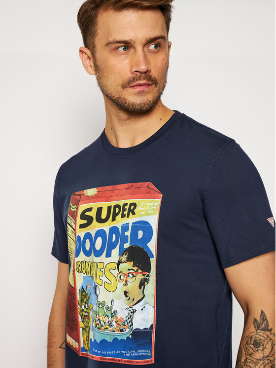 Guess Guess T-Shirt Super Dooper M0YI53 K8FQ0 Dunkelblau Regular Fit