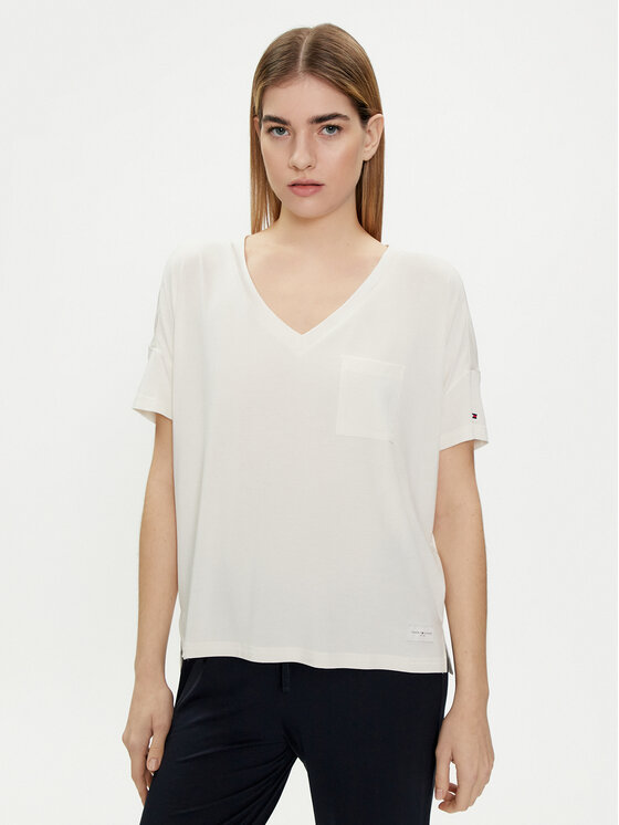 Tommy Hilfiger Tommy Hilfiger Marškinėliai UW0UW05190 Écru Oversize