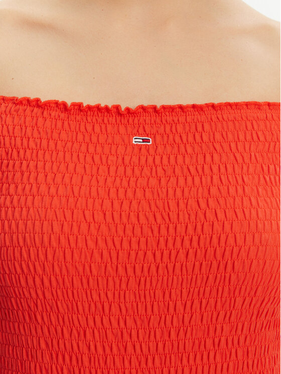 Tommy Jeans Tommy Jeans Sommerkleid DW0DW20298 Orange Slim Fit