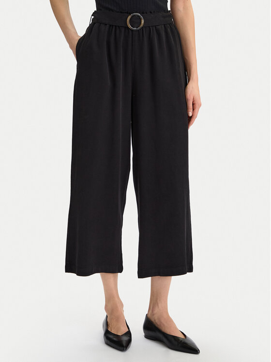 Vero Moda Pantaloni culotte Bree 10341670 Negru Cropped Fit