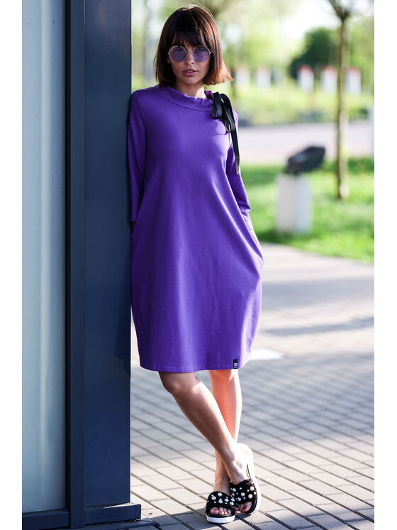 BeWear BeWear Sukienka codzienna B070 Fioletowy Baggy Fit