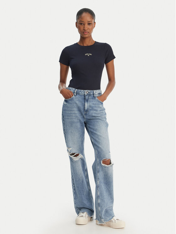 Guess Jeans Guess Jeans Póló W6GPZ3 KA0H1 Sötétkék Slim Fit
