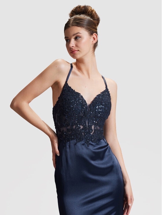 Hey Kyla Hey Kyla Večerní šaty 5AG030HK Tmavomodrá Slim Fit