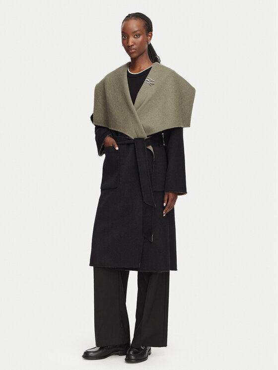 KARL LAGERFELD Palton de lână B3W15030 Maro Relaxed Fit
