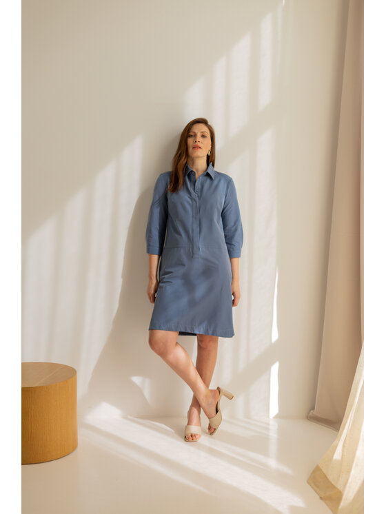Entelier Entelier Sukienka koszulowa Zoe koszulowa Niebieski Relaxed Fit