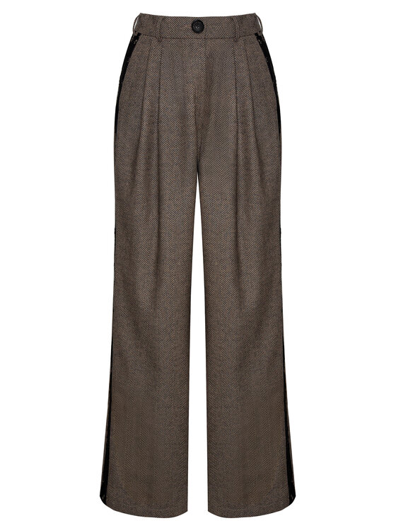 Magda Matyja Magda Matyja Spodnie materiałowe MARGOT TROUSERS Brązowy Loose Fit