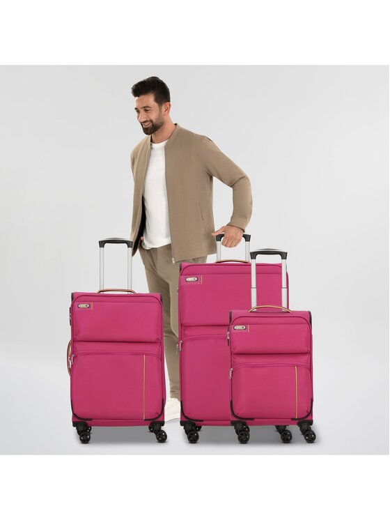 D&N D&N Komplet walizek 162295 Różowy