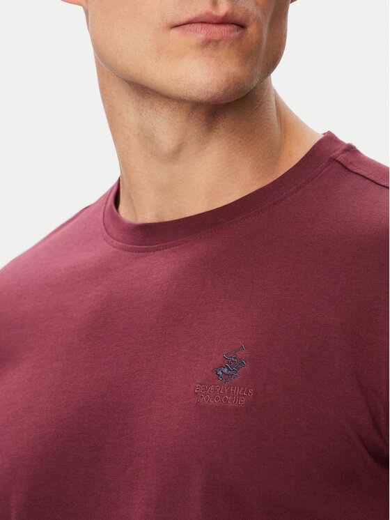 Beverly Hills Polo Club Beverly Hills Polo Club Тишърт P-SS26M-TS41740FIG Бордо Regular Fit