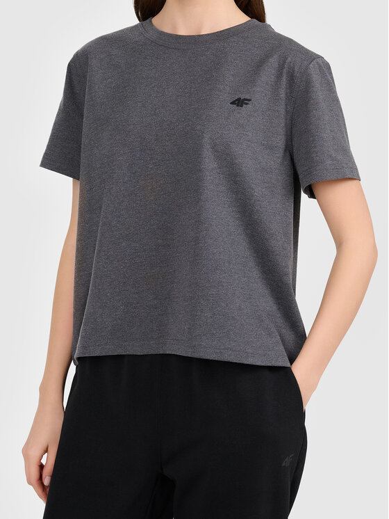 4F 4F T-Shirt 4FWAW26TTSHF3501 Szary ciemny Active Fit