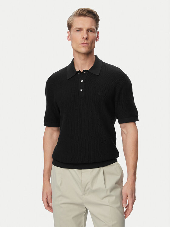 Calvin Klein Tricou polo LV04LG313G Negru Regular Fit