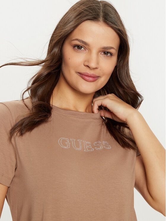 Guess Guess Majica V3BI11 J1314 Rjava Regular Fit