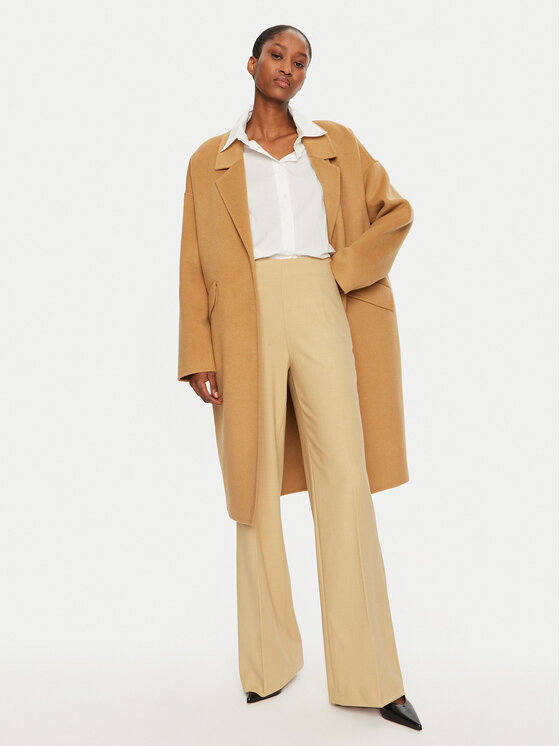United Colors Of Benetton United Colors Of Benetton Medžiaginės kelnės 4962DF01Z Smėlio Wide Leg