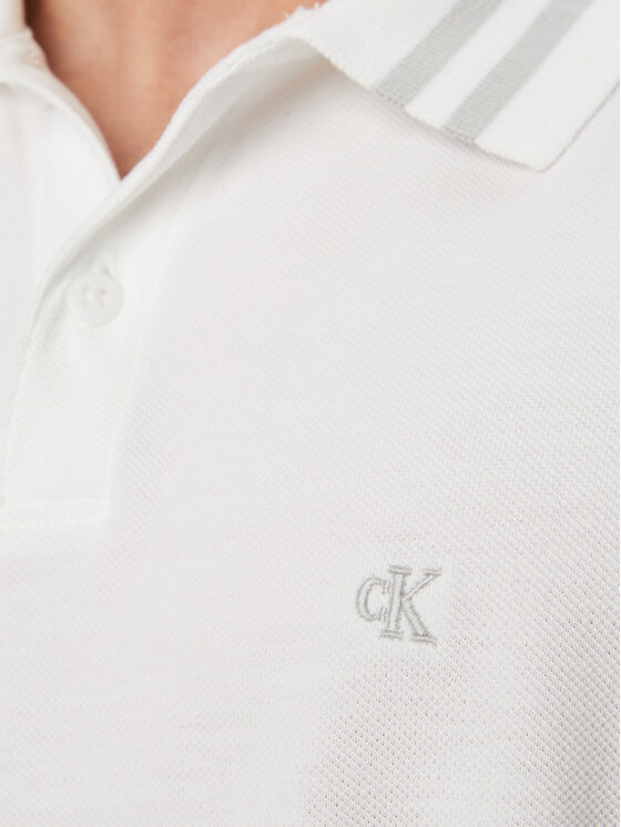 Calvin Klein Jeans Calvin Klein Jeans Polo Monogram LV04RC276G Biały Slim Fit