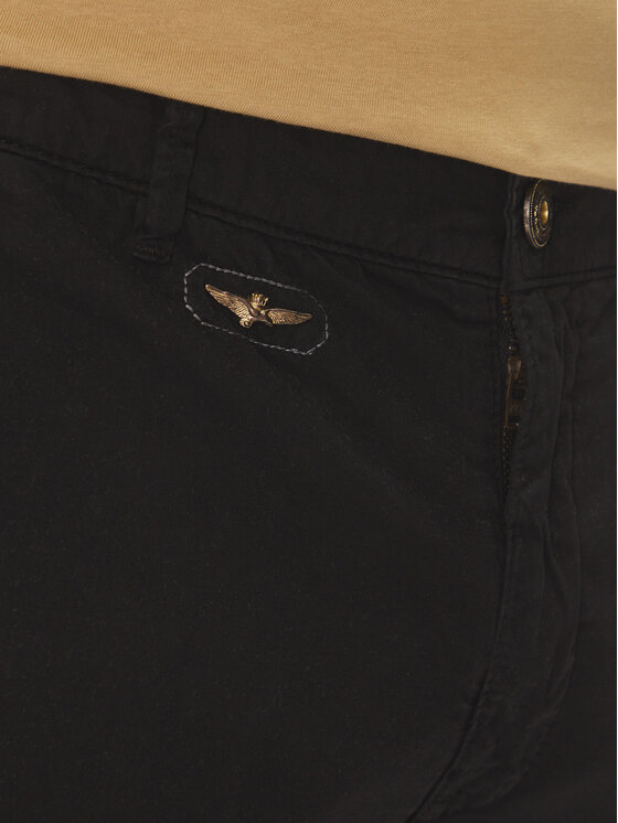 Aeronautica Militare Aeronautica Militare Szövet rövidnadrág 251BE066CT1122 Fekete Regular Fit