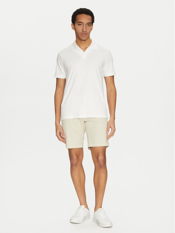 Calvin Klein Calvin Klein Тениска с яка и копчета K10K114133 Бял Regular Fit