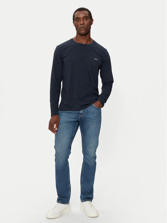BOSS Boss Pikkade varrukatega T-särk Mix&Match 50515390 Tumesinine Regular Fit