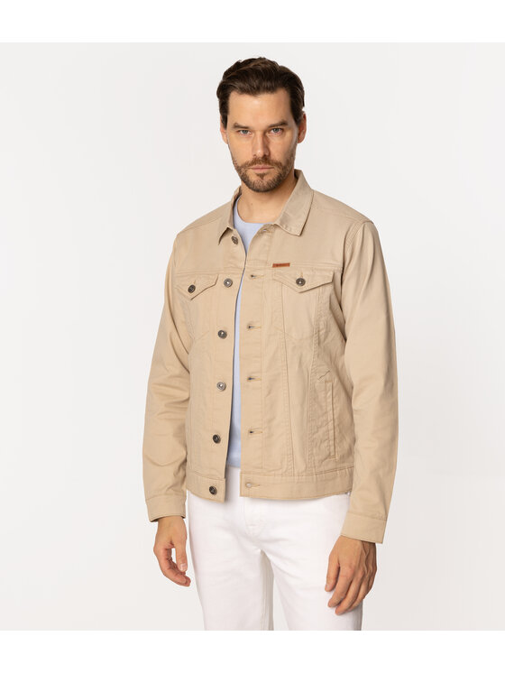 Lee Cooper Lee Cooper Kurtka jeansowa MAURO 4261 Beżowy Regular Fit