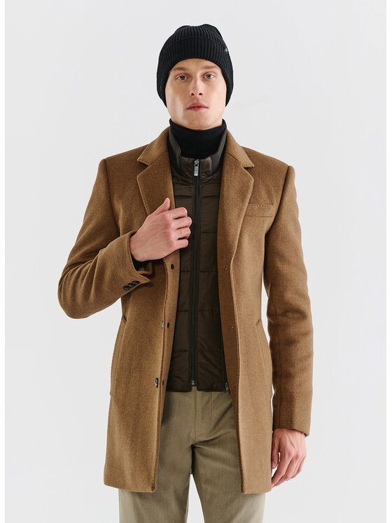 Pako Lorente Pako Lorente Płaszcz P23WF-7X-006 Brązowy Classic Fit