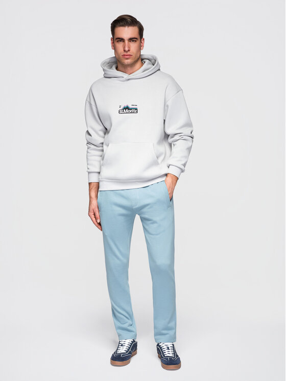 Ombre Ombre Spodnie dresowe OM-PABS-0304 Niebieski Slim Fit