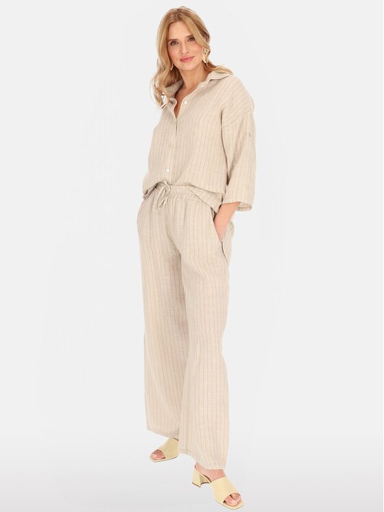 Perso Perso Bluzka CHLE255445F Beżowy Regular Fit