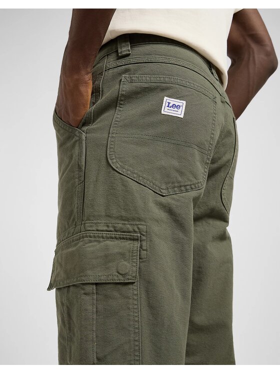 Lee Lee Spodnie materiałowe CARGO PANT Zielony Loose Fit