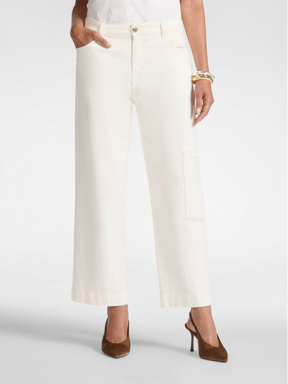 Elena Mirò Elena Mirò Spodnie materiałowe P185P000421N011 Biały Regular Fit
