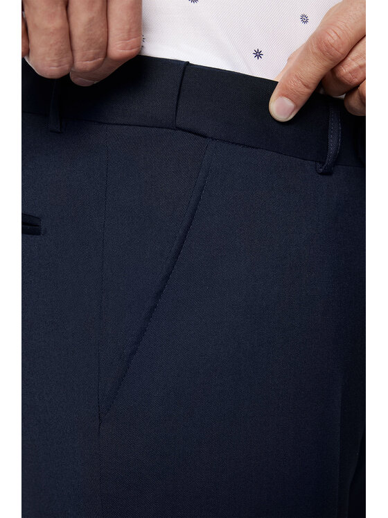 Lancerto Lancerto Spodnie materiałowe Performance Mix SP073123000005 Granatowy Slim Fit