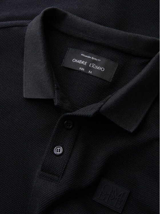 Ombre Ombre Polo L179 Czarny Regular Fit