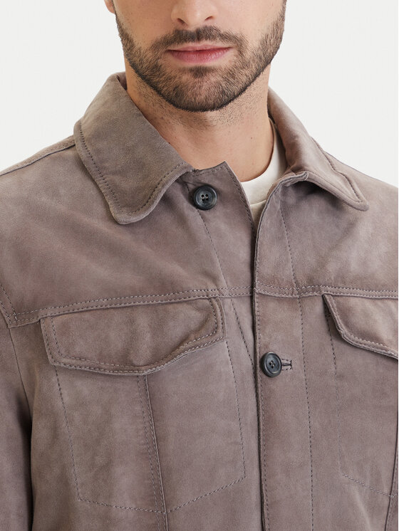 Milestone Milestone Giacca di pelle Maurice 611613 60745 Marrone Regular Fit