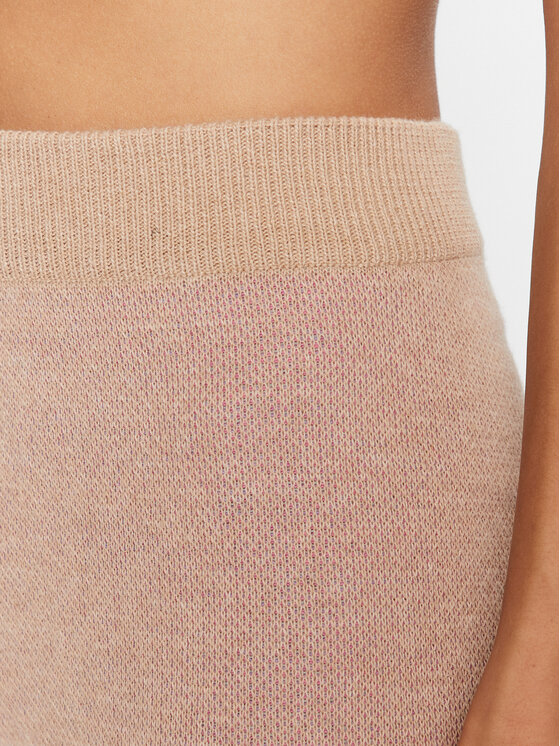 TWINSET TWINSET Pletene hlače 232TP3681 Bež Wide Leg