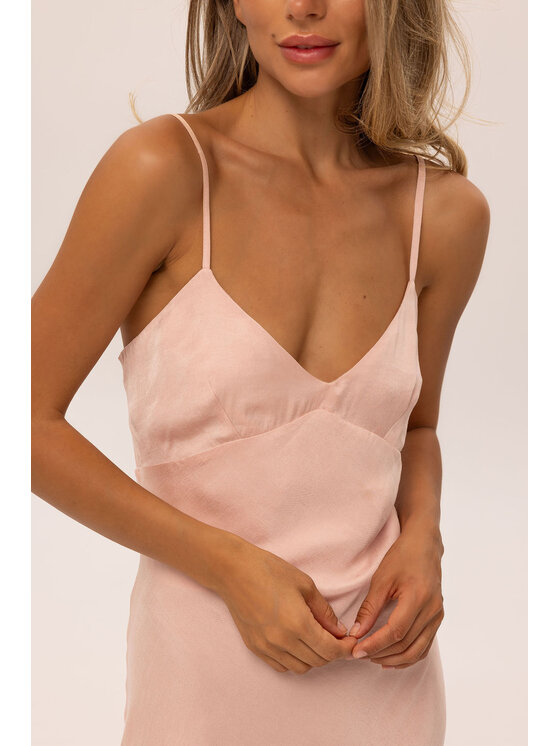 Hottie Hot Hottie Hot Sukienka koktajlowa MARGO cupro Różowy Slim Fit
