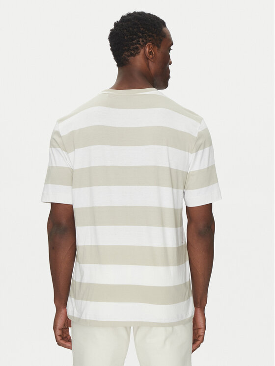 BOSS BOSS T-Shirt TalesStripe 50499334 Beżowy Relaxed Fit