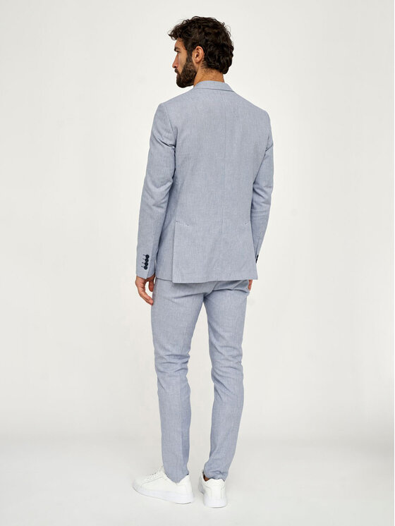 VILLARO VILLARO Spodnie garniturowe SPOMAR716 Niebieski Regular Fit