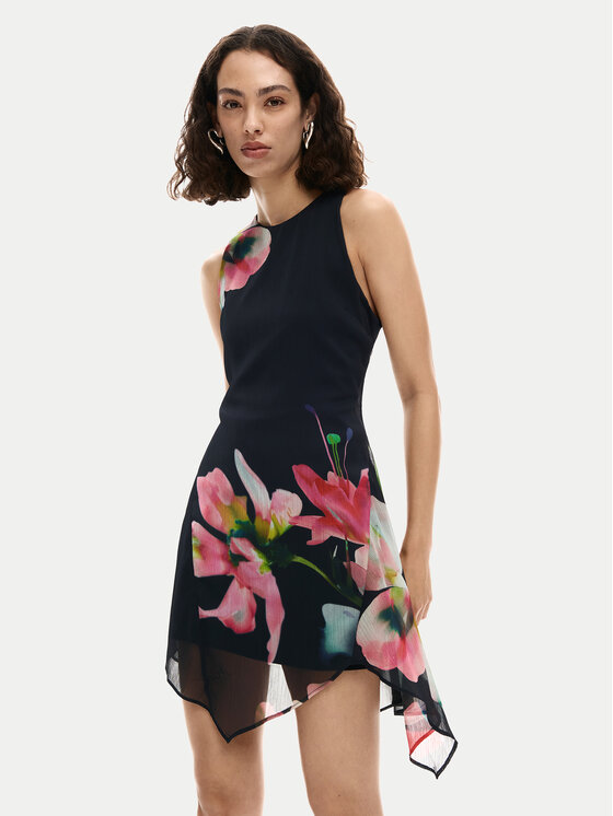 Desigual Desigual Letné šaty Nala 26SWVW46 Čierna Slim Fit