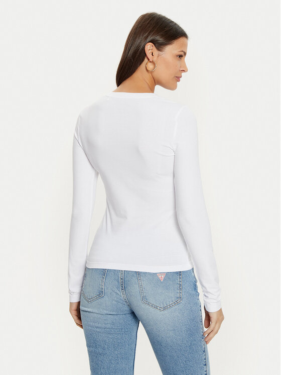 Guess Jeans Guess Jeans Majica W4YI21 J1314 Bijela Slim Fit