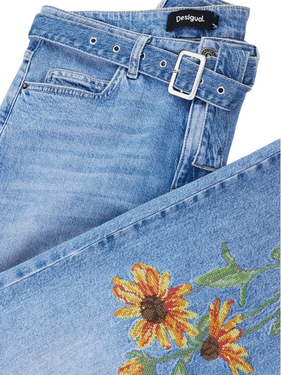 Desigual Desigual Džínsy Ohio 25SWDD14 Modrá Straight Fit
