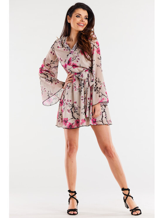Awama Awama Sukienka letnia A509 Kolorowy Basic Fit