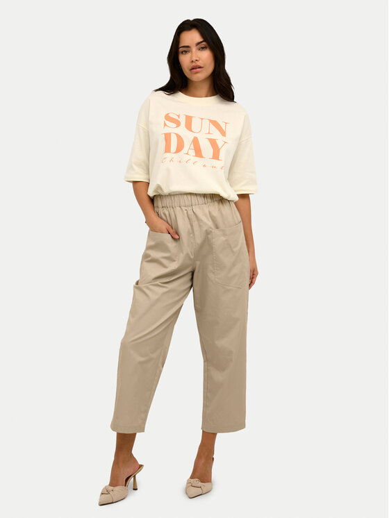 Kaffe Kaffe T-shirt Harries 10508588 Beige Relaxed Fit