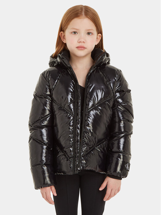 Gyerek Télikabát Calvin Klein Jeans, Méret: 10Y, Fekete, IG0IG02237