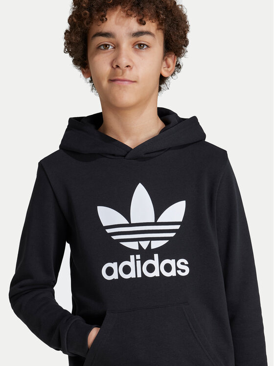 adidas adidas Pulóver Trefoil IY7446 Fekete Regular Fit