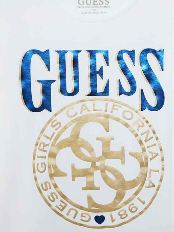 Guess Guess Tričko J5RI20 K6YW4 Biela Regular Fit