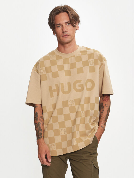 Hugo T-shirt Narliparo 50517942 Bež Loose Fit