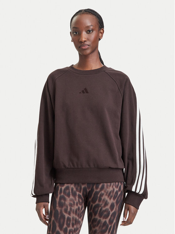 adidas Majica dugih rukava Adidas Kit 3-Stripes KW7702 Smeđa Loose Fit